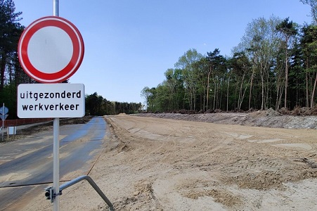 Het werk aan de Kempenbaan is eindelijk gestart. Foto: Gemeente Veldhoven